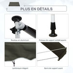 Store banne manuel rétractable 3L x 1 5l m inclinaison et hauteur réglable installation rapide métal alu polyester anti-UV gris