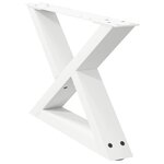 vidaXL Pieds de table basse 2 pièces Blanc 50 x (30-31 3) cm Acier