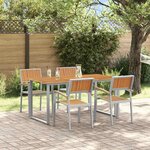 vidaXL Ensemble de salle à manger pour jardin 5 Pièces Gris et marron