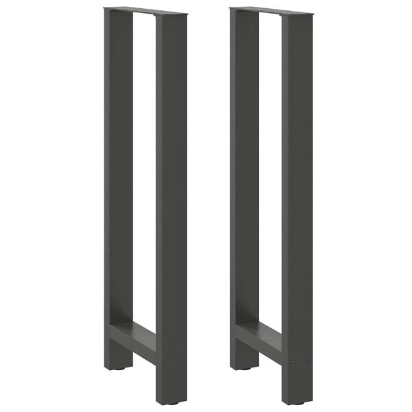 vidaXL Pieds de table de bar Anthracite 2 pièces 40 x (110-111) cm Acier
