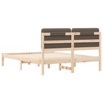 vidaXL Cadre de lit avec tête de lit rembourrée Taupe 135 x 190 cm