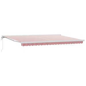 vidaXL Auvent Rétractable Rouge et blanc 500 × 300 cm Tissu  Métal