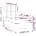 vidaXL Sommier à lattes de lit et matelas Gris clair 90x190 cm Tissu
