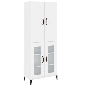 vidaXL Buffet haut Blanc 69 5x34x180 cm Bois d'ingénierie
