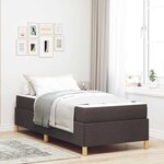 vidaXL Lit à ressorts Marron foncé et Blanc 100 x 200 cm tissu