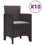 vidaXL Ensemble de salle à manger pour jardin 11 Pièces Marron
