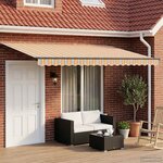 vidaXL Auvent rétractable électrique Bleu Orange Anthracite 4 × 3 m
