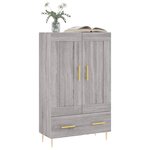 vidaXL Buffet haut sonoma gris 69 5x31x115 cm bois d'ingénierie
