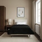 vidaXL Duvet complet toute l'année Matelassé Noir 135 x 200 cm