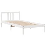 vidaXL Cadre de lit avec tête de lit blanc 90x200cm bois de pin massif
