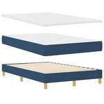 vidaXL Lit ressort avec matelas bleu 120x200 cm en tissu