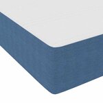 vidaXL Cadre de lit avec matelas Bleu 160 x 200 cm tissu