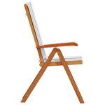 vidaXL Chaises de jardin inclinables avec coussins  8 pièces en bois de teck massif