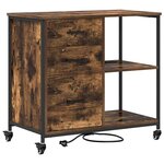 vidaXL Cabinet de Bureau Chêne fumé 76 x 41 x 72 cm Bois d'ingénierie