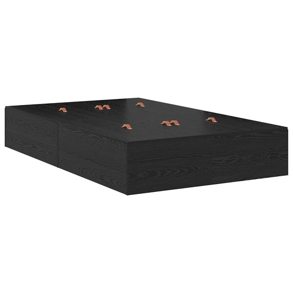 vidaXL Cadre de lit Chêne noir 190 x 120 x 31 5 cm Bois d'ingénierie