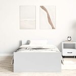 vidaXL Cadre de lit sans matelas blanc 90x200 cm bois d'ingénierie