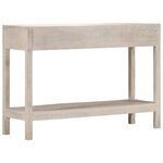 vidaXL Table console blanc 110x35x75 cm bois de manguier solide