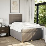 vidaXL Sommier à lattes de lit avec matelas taupe 120x190 cm tissu