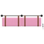 vidaXL Tête de lit suspendue Avec lumière LED Rose PU antique