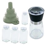 Coffret épices avec moulin  entonnoir & 4 flacons