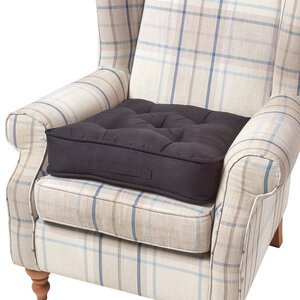 Coussin d'assise rehausseur en suédine Noir  50 x 50 x 10 cm - HOMESCAPES