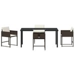 vidaXL Ensemble de salle à manger pour jardin 5 Pièces Marron polyrotin