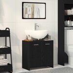 vidaXL Armoire de salle de bain avec miroir chêne noir
