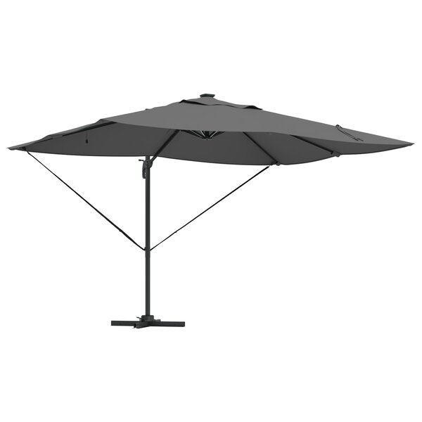 vidaXL Parasol déporté Roma avec LEDs anthracite  352x251x265 cm en aluminium