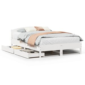 vidaXL Cadre de lit sans matelas blanc 120x200 cm bois de pin massif