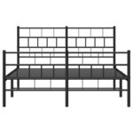 vidaXL Cadre de lit métal sans matelas avec pied de lit noir 120x190cm