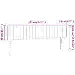 vidaXL Tête de lit avec oreilles Noir 163x16x78/88 cm Tissu