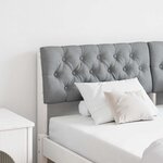 vidaXL Tête de lit capitonnée Gris clair 140 cm Pin massif