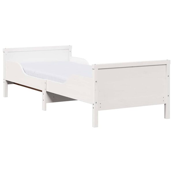 vidaXL Cadre de lit avec matelas Blanc 80 x 200 cm Bois massif en pin