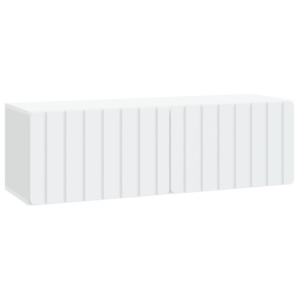 vidaXL Meuble TV mural 98 x 31 x 30 cm Blanc Bois d'ingénierie