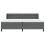 vidaXL Lit Box Spring avec matelas gris foncé  200 x 200 cm  en tissu