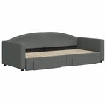 vidaXL Lit de jour avec gigogne et tiroirs sans matelas 90x200 cm