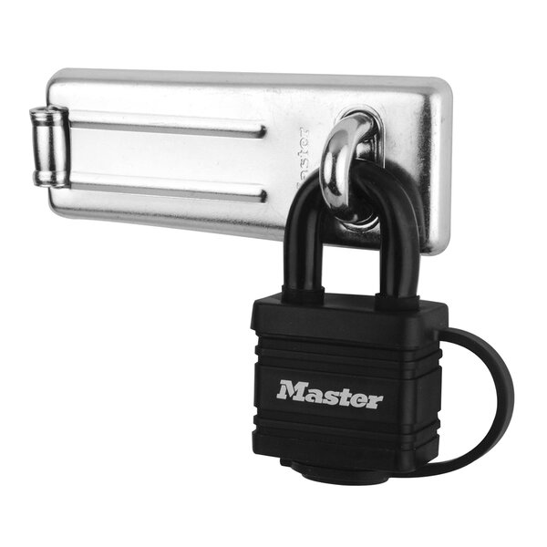 7804704EURD Pack Comprenant un Moraillon de Porte et un Cadenas à Clé  Noir