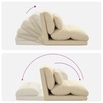 vidaXL Fauteuil de sol ajustable Crème Tissu