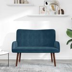 vidaXL Sofa 2 places Bleu 115 x 61 x 87 cm Velours (V)