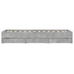vidaXL Cadre de lit et tiroirs gris béton 100x200 cm bois d'ingénierie