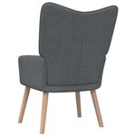 vidaXL Chaise de relaxation avec tabouret Gris foncé Tissu