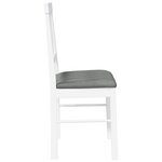 vidaXL Chaises à manger coussins 2 Pièces blanc bois massif caoutchouc
