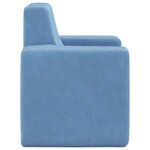 vidaXL Canapé pour enfants Bleu Peluche douce