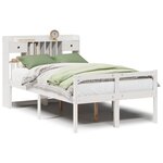 vidaXL Lit bibliothèque sans matelas blanc 135x190 cm bois pin massif