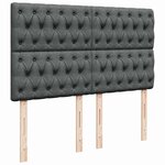 VidaXL Cadre de lit ottoman avec matelas gris foncé 140x190 cm tissu
