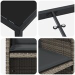vidaXL Ensemble de salle à manger de jardin 5 pièces avec coussins gris en poly rattan