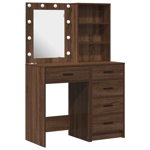 vidaXL Table de Toilette avec tiroir 2 Pièces Marron 50 x 41 x 135 cm