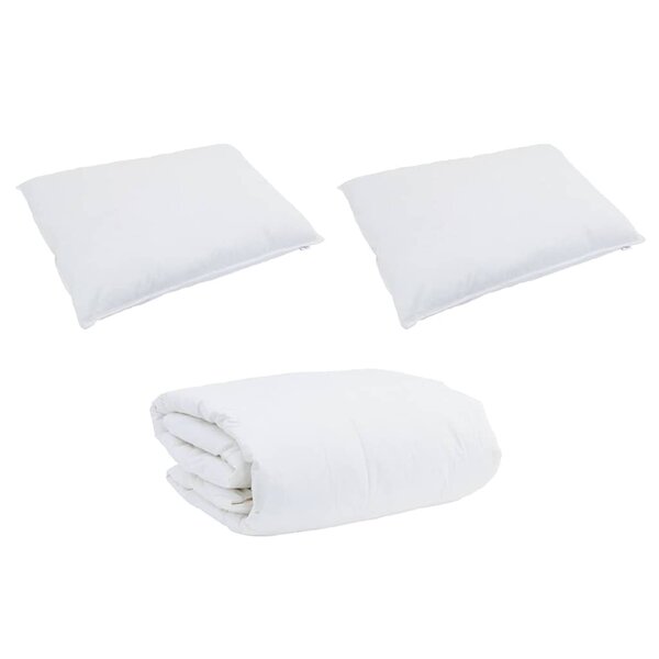 vidaXL Ensemble de Duvet avec oreiller 3 Pièces Blanc Plume de canard