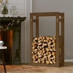 vidaXL Support de bois de chauffage Marron miel 60x25x100 cm Bois pin