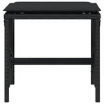 vidaXL Tabourets de jardin et coussins lot de 4 noir 41x41x36 cm rotin